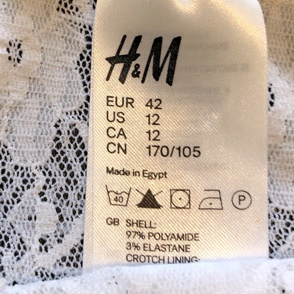 H&M Cream Sheer Lace Bodysuit size 12 - Picture 3 of 3